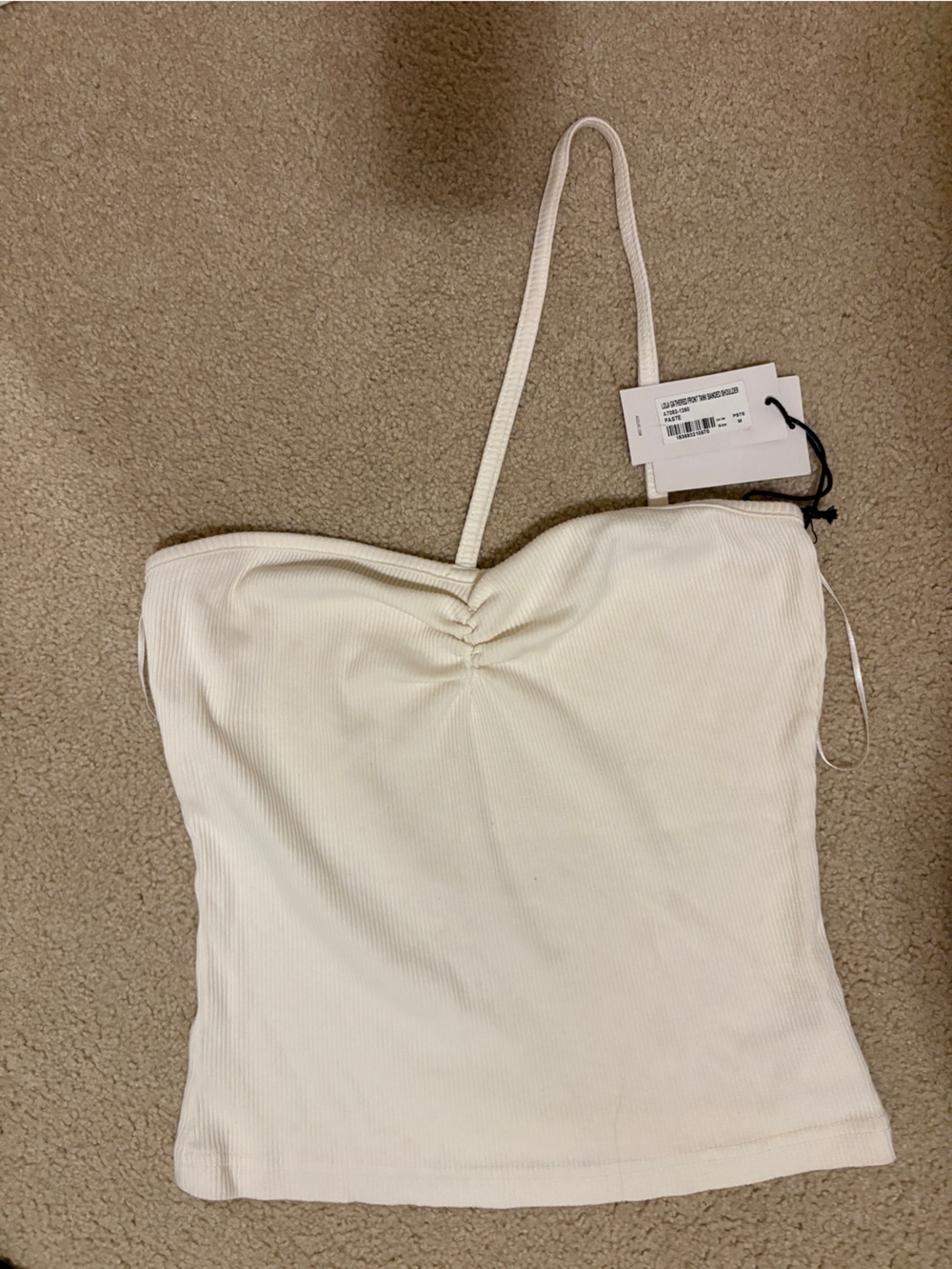 Agolde Cream organic Ribbed Drawstring Tube Top tank M